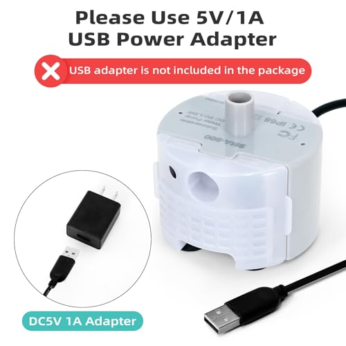 Cat Water Fountain Replacement Pump - Ultra-Quiet USB Motor (SMA-800)