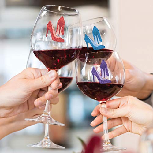High Heels Wine Glass Decal Drink Markers - Set of 12 Reusable Static Clings