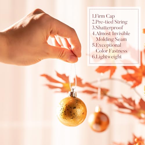 28-Piece Shatterproof Fall Tree Ornaments Set - Orange & Gold Autumn Decor