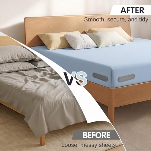 Adjustable Bed Sheet Holder Clips - Secure Fitted Sheet Straps