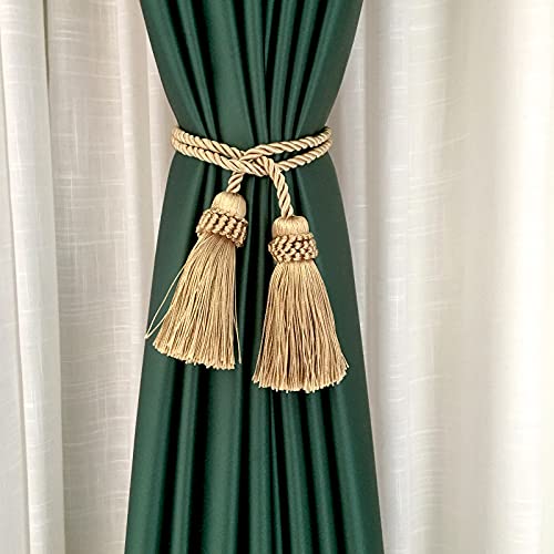 Handmade Tassel Curtain Tiebacks - Adjustable Woven Rope Holdbacks
