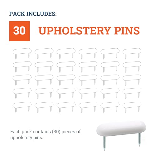 Upholstery Pins - 30 Pack Plastic Head Furniture Tacks, 5/8" Nails
