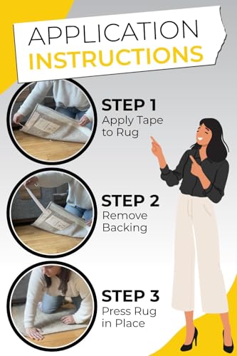 Double-Sided Carpet Tape 2" x 10yd - Heavy-Duty Non-Slip Rug Gripper