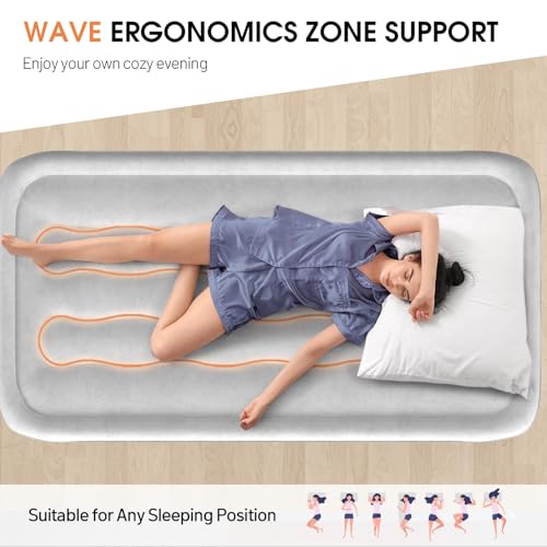 Twin Air Mattress with Built-in Pump - 18" Raised, 330lbs Capacity