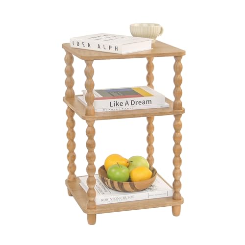 3-Tier Modern End Table with Open Shelves, Small Side Table for Bedroom