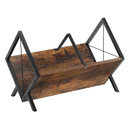 Vinyl Record Storage Rack - Retro Metal & Wood LP Display Organizer