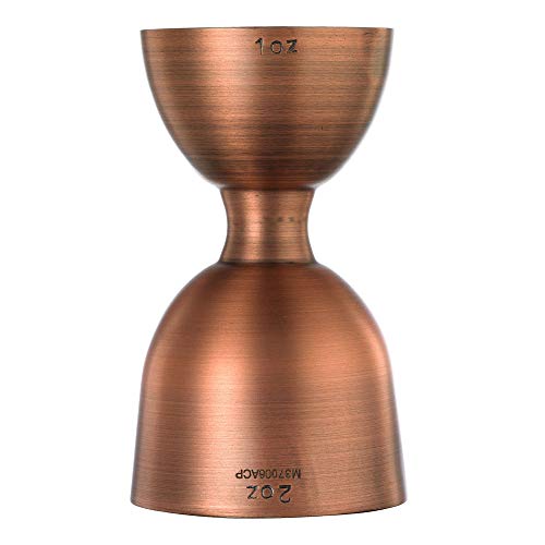 Barfly M37006ACP Heavy-Duty Antique Copper Straight Rim Jigger 1 oz x 2 oz