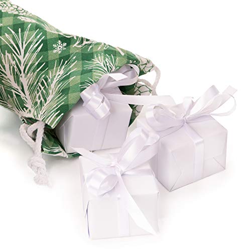 Reusable Wine Bottle Gift Bag - Green Holiday Tote Cover for 12" Bottles