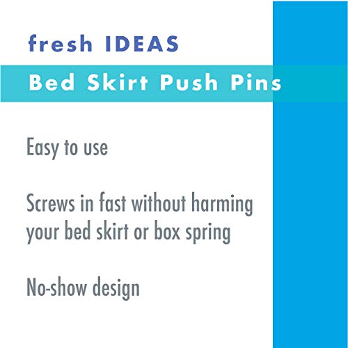 Bed Skirt Pins - Spiral Push Pins for Secure Dust Ruffle Hold, Set of 12