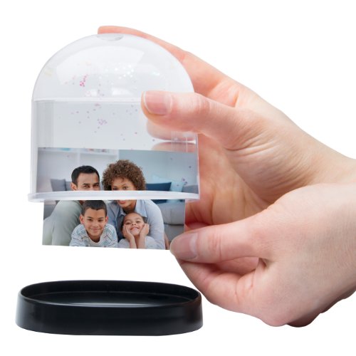 Horizontal Photo Snow Globe with Iridescent Glitter - 3.75 Inch