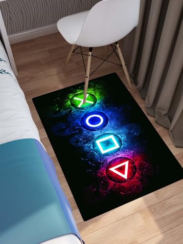Gamer Area Rug for Boys Bedroom, Non-Slip Video Game Controller Carpet