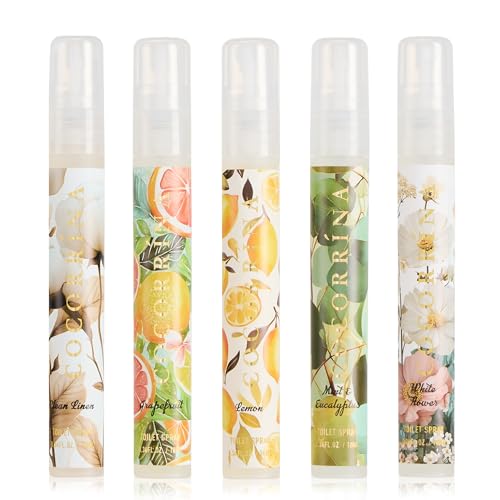 Travel Size Pre-Toilet Odor Eliminator Spray, 5-Pack Pocket Bathroom Freshener