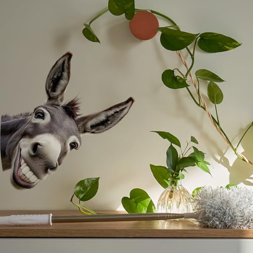Funny Donkey and Giraffe Window Clings - Reusable Animal Glass Decals