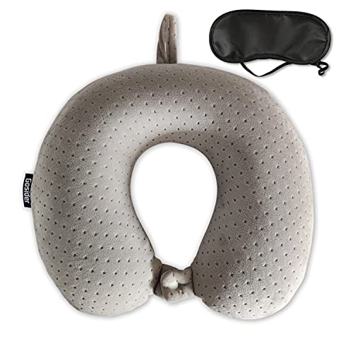 Memory Foam Travel Neck Pillow - U Shape Velvet Support for Head & Neck Relief