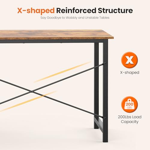 40-Inch Modern Computer Desk with Storage Drawer and Side Hook - Brown