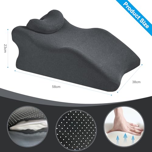 Memory Foam Wedge Pillow for Back Support and Relaxation - Dark Grey