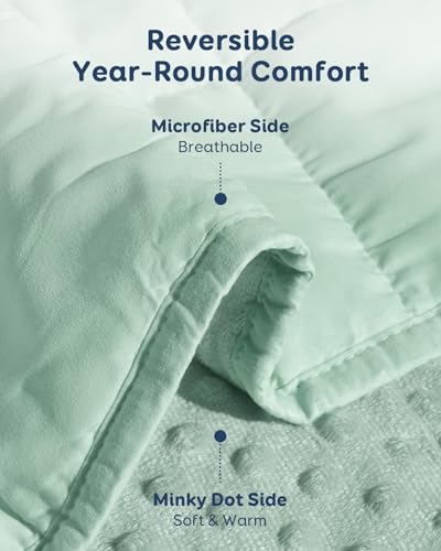 Kivik 20lb Sage Green Weighted Blanket Queen Size 60x80 for Adults