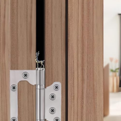 3-Piece Brass Fawn Magnetic Door Hinge Toppers - Decorative Animal Accents