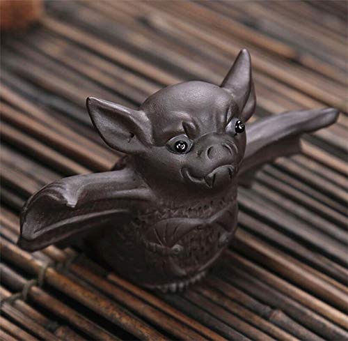 EatingBiting Chinese Zisha Tea Bat - Purple Clay Tea Pet, Handmade, Gift & Home Decor