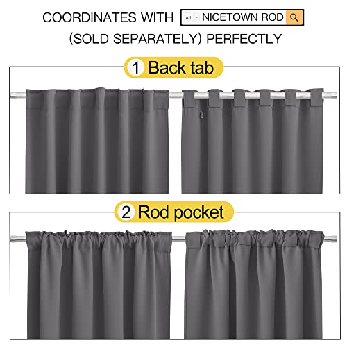NICETOWN Sliding Door Curtains, Wide Thermal Room Darkning Patio Door Curtain, Vertical Blind, Sliding Glass Door Drapes with Back Tab & Rod Pocket for Garege Basement (Gray, W80 x L84, 1 Piece)