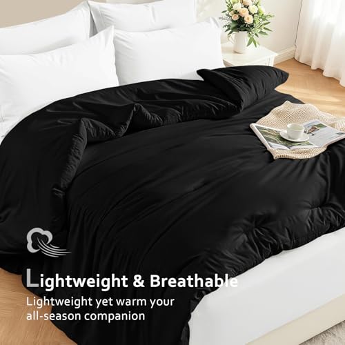 Easthome Queen All-Season Down Alternative Comforter & Duvet Insert - Black