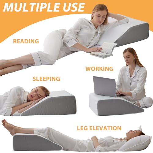 Leg Elevation Wedge Pillow for Swelling & Pain Relief, 8in