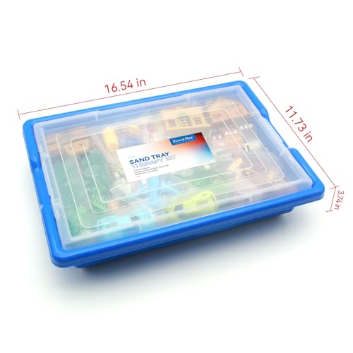 Sand Tray Therapy Kit with Lid, 5 lb Sand & 178 Miniature Figurines