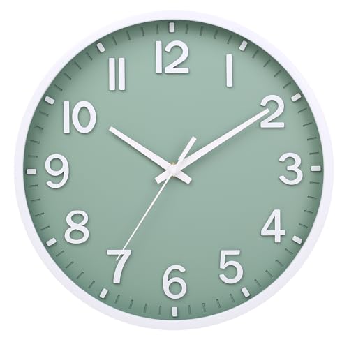 8-Inch Silent Wall Clock, Battery Operated Non-Ticking Round Clock