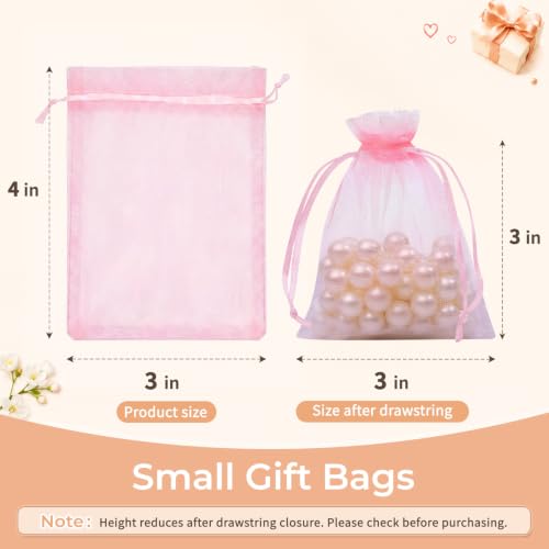 Crweety 50PCS Organza Bags 3x4 Multicolor Small Gift Bags for Jewelry