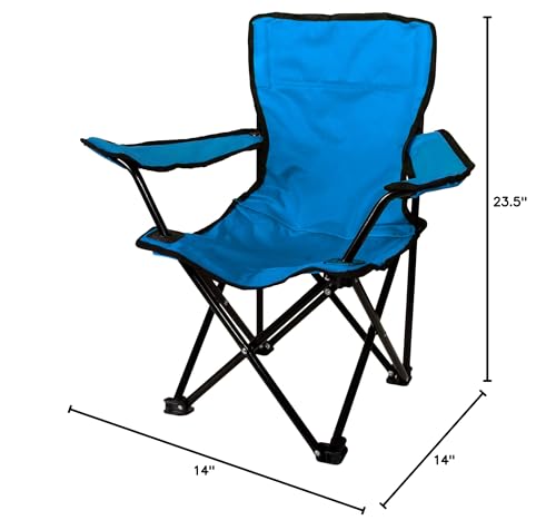 Kids Folding Chair - Portable Toddler Seat with Safety Lock, Sapphire Blue