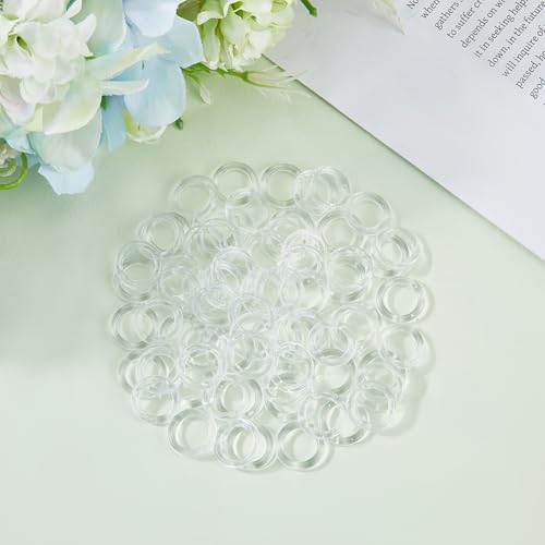 100 Pcs 1/2-Inch Clear Roman Curtain Rings with Lift Cord for Window Blinds