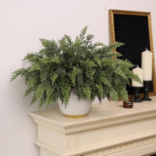 12 Pcs 18-Inch Artificial Cedar Branches for Vase & Holiday Decor - Lifelike Touch, Christmas Home Decoration