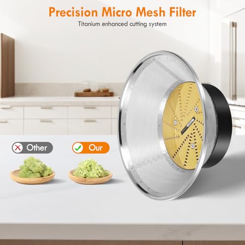 Juicer Mesh Filter Basket with Titanium-Coated Blade for Juice Fountains