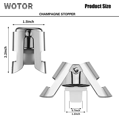 Stainless Steel Champagne Bottle Stoppers - Reusable Savers (2 Pack)