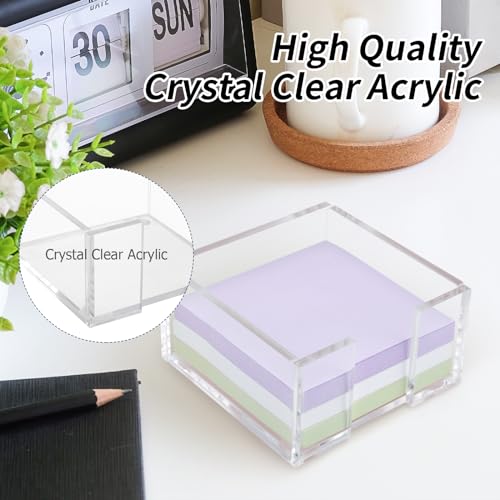 Clear Acrylic Sticky Note Holder for Desk Organizer and Office