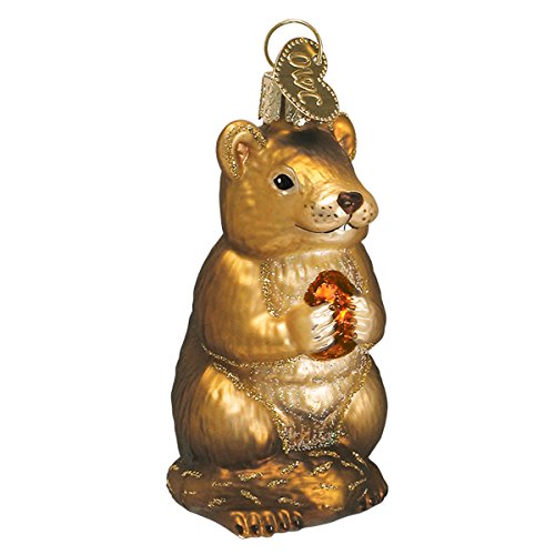 Old World Christmas Wildlife Chipmunk Glass Ornament - Hand-Painted Holiday Tree Decor