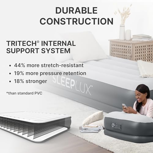 Twin Inflatable Air Mattress with Built-in Pump, Pillow & USB Charger