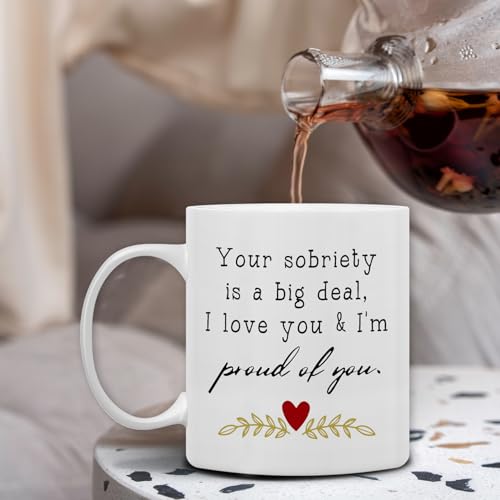 Sobriety Gifts Coffee Mug - Inspirational Sober Tea Cup for Women Men, 11oz Ceramic