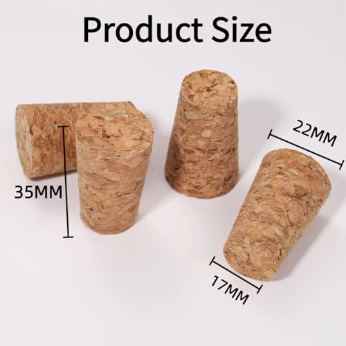 25-Pack Tapered Wooden Wine Corks - Natural Soft Wood Bottle Stoppers for Winemaking and DIY Crafts