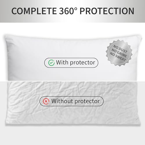 100% Cotton Body Pillow Protector, Zippered Cover 20 x 54 Inches