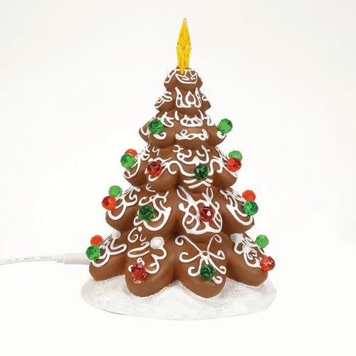 Lit Cookie Christmas Tree Figurine - 6.5" Porcelain Village Decor