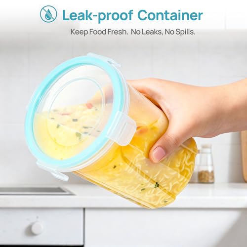 Vtopmart 12 Pack 32oz Deli Containers with Airtight Lids, Soup Containers for Take-out, Plastic Food Storage Containers for Meal Prep, Salad, Fruit, Lunch, Microwave/Dishwasher/Freezer Safe
