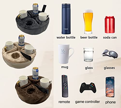 Couch Cup Holder Pillow & Sofa Tray Organizer Caddy for Drinks & Remotes