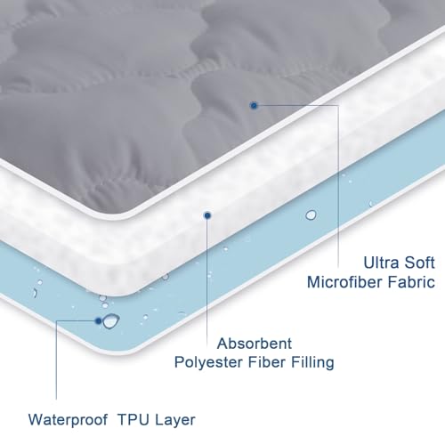 Twin XL Mattress Protector Pad - Waterproof & Cooling, Fits Up to 14"