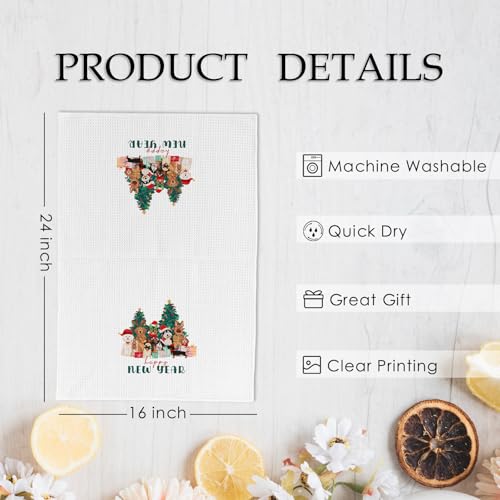 Funny Dog Christmas Kitchen Towels Set of 2 – 16×24 Inches (Variation: Funny Dog) by KFXHANGD