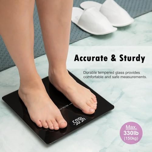 Digital Bathroom Scale with Backlit LCD, 330lb Capacity, 0.1lb Precision
