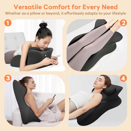 Memory Foam Wedge Pillow for Reading and Support - 4-in-1 Ergonomic Design
