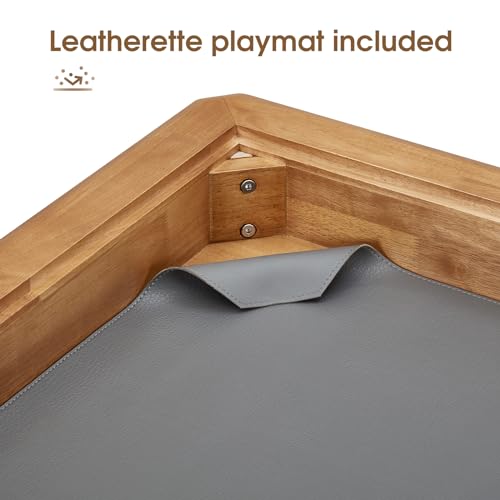 Solid Oak Board Game Table with Removable Top, Seats 4-6, 57x33 Play Area