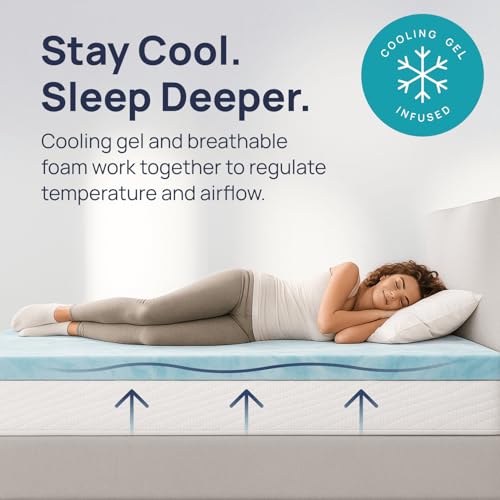 Sure2Sleep 3 Inch Gel Swirl Memory Foam Mattress Topper - Queen Size