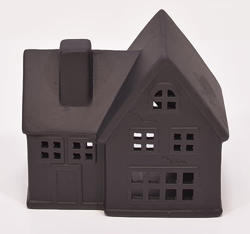 Mark Feldstein Black Porcelain Haunted Halloween Village Set – 10 Piece